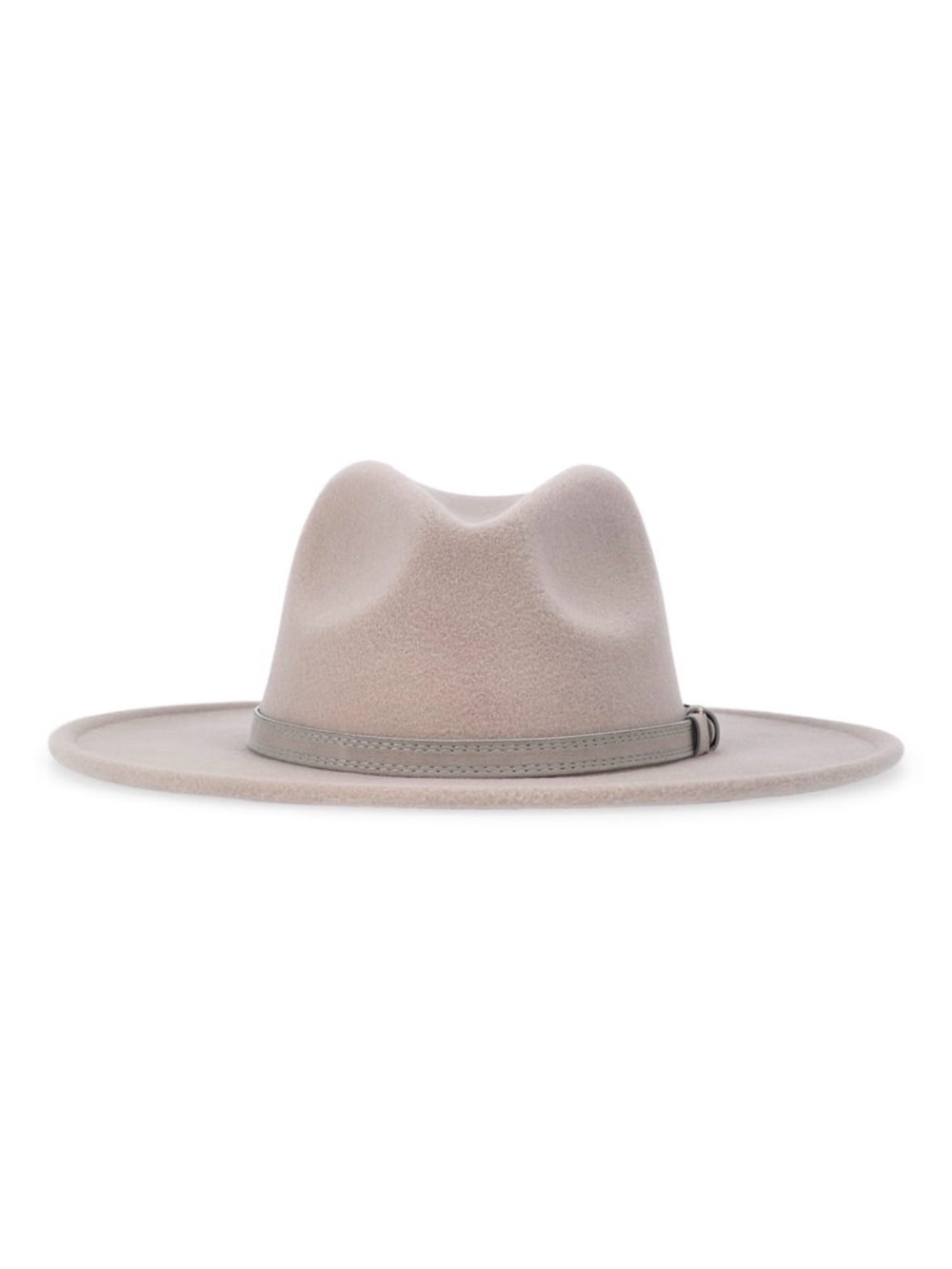 Time and Tru Women's Wide-Brim Felt Fedora Hat in Light Taupe